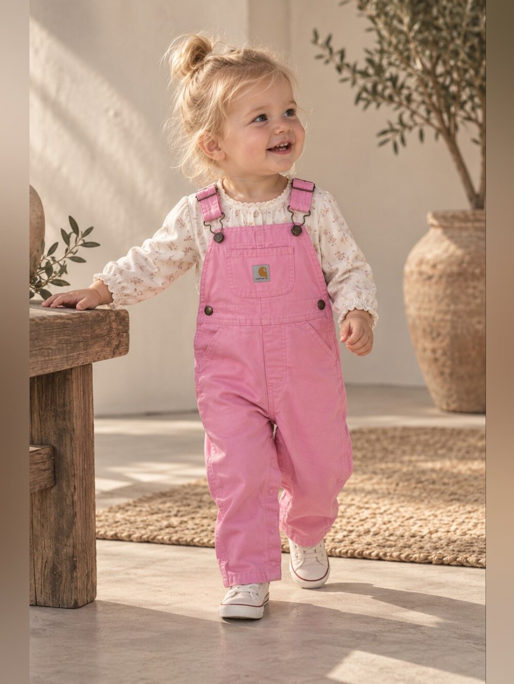 Carhartt Baby Pink Canvas Overalls Bib Dungarees 12M Cotton Workwear